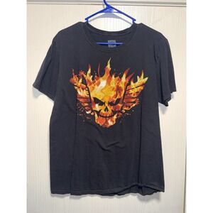 WWE Cody Rhodes Claim Your Kingdom Burning Flame Skull Black T-Shirt Men's L